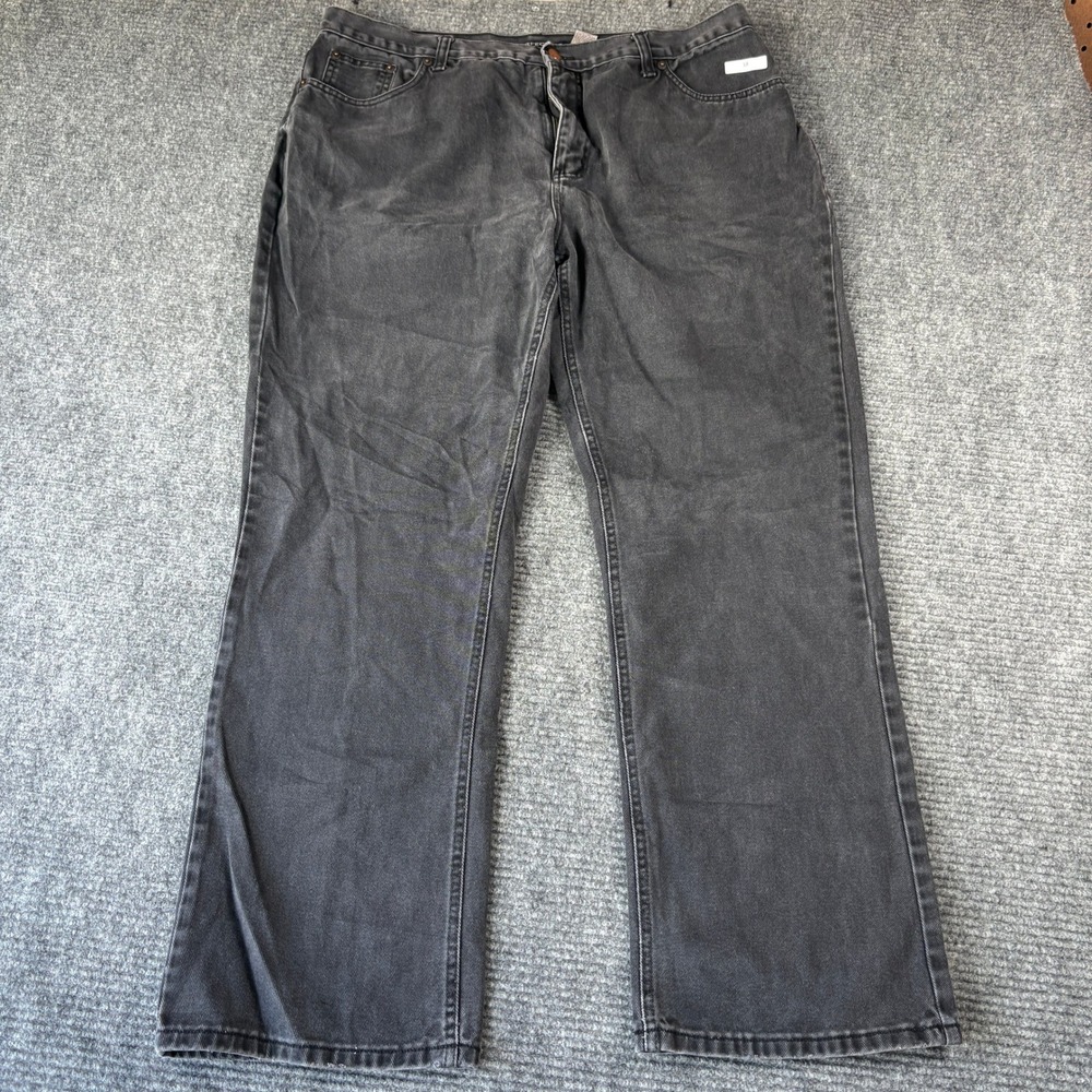 Bill Blass Jeans Mens 18 Perfect Fit Faded Black Straight Leg High Rise Denim
